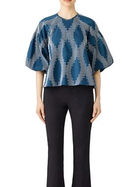 Hunter Bell Blue Flow Puff Sleeve Top